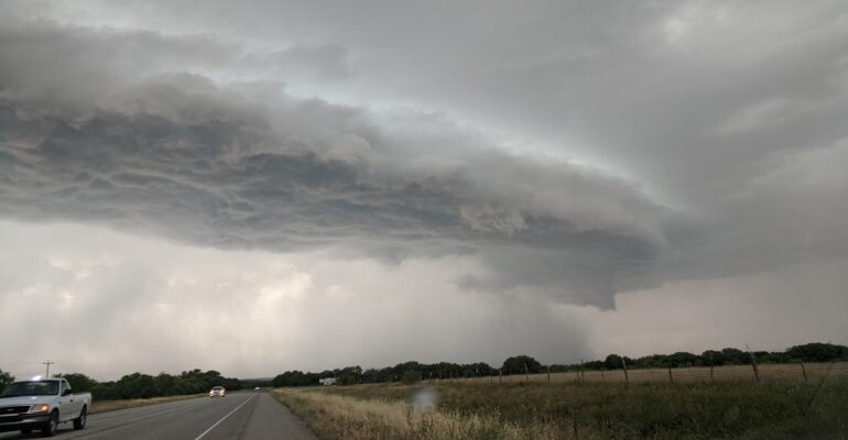 Shelf Cloud nearing Mason, Texas on May 27, 2020.