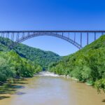 Famous bridge over the New River in Fayetteville, West Virginia