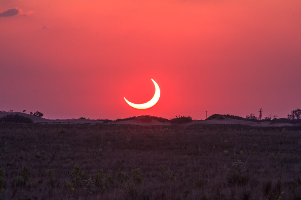 Crescent Sun Setting