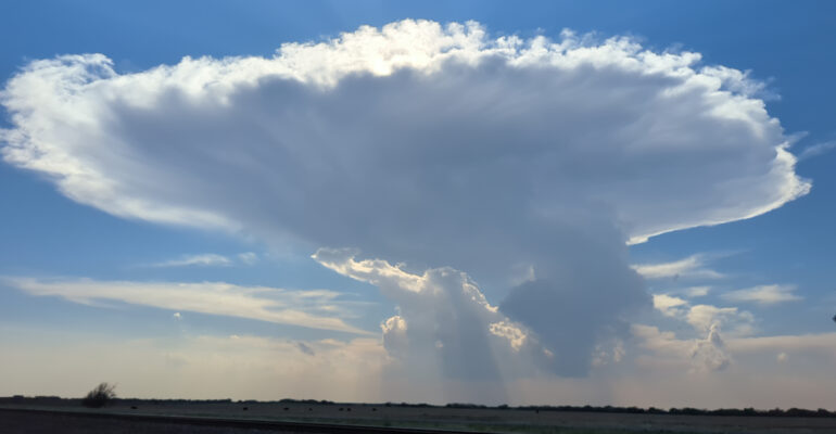 A supercell near Childress was struggling